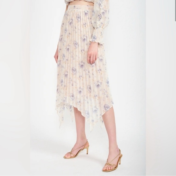 Anthropologie En Saison Pleated Floral kika Skirt size small - Picture 4 of 13